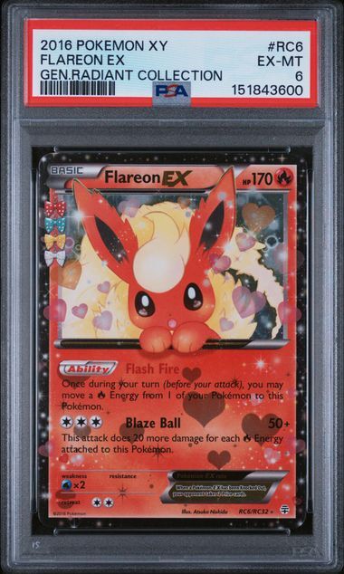 Flareon ex #RC6 - Xy Generations Radiant Collection - PSA 6 EX-MT - Pokemon