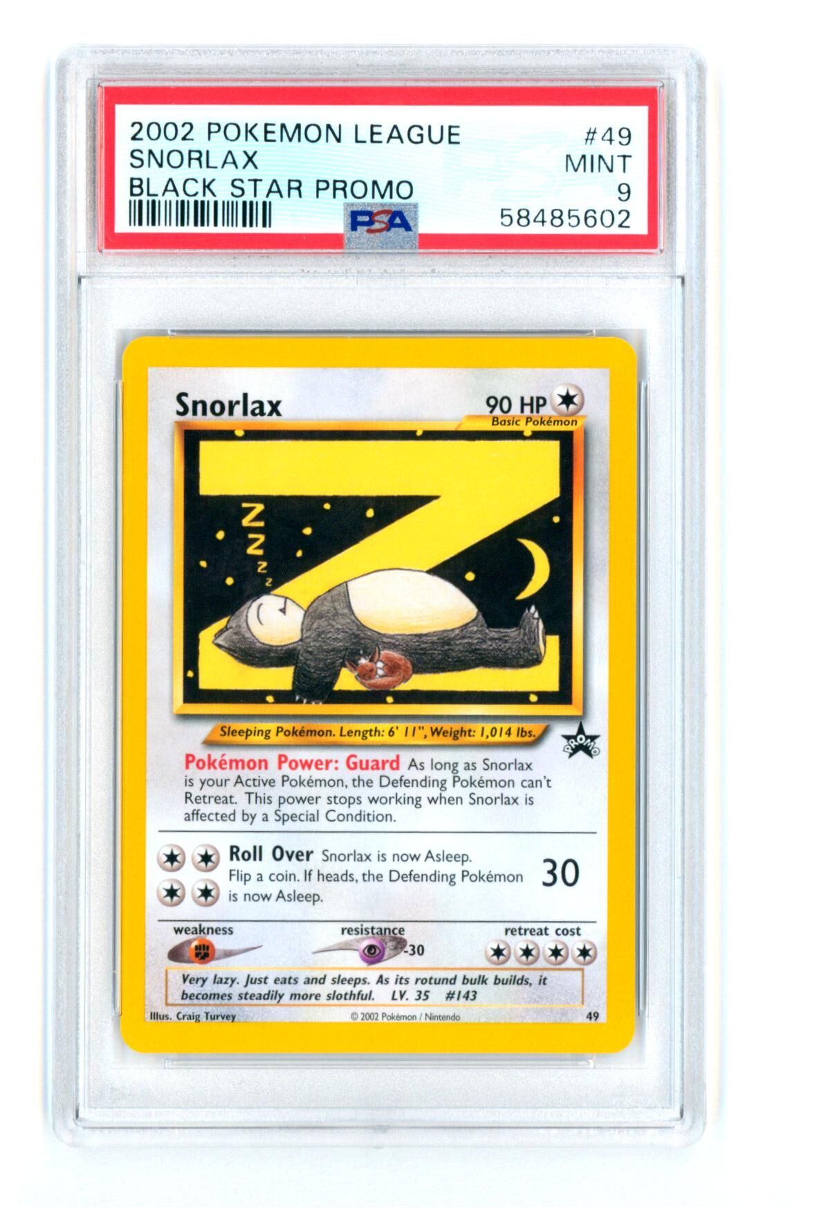 snorlax-black-star-promo-49-psa-9-mint-pokemon-58485602 Snorlax - Black Star Promo 49 - PSA 9 MINT - Pokémon