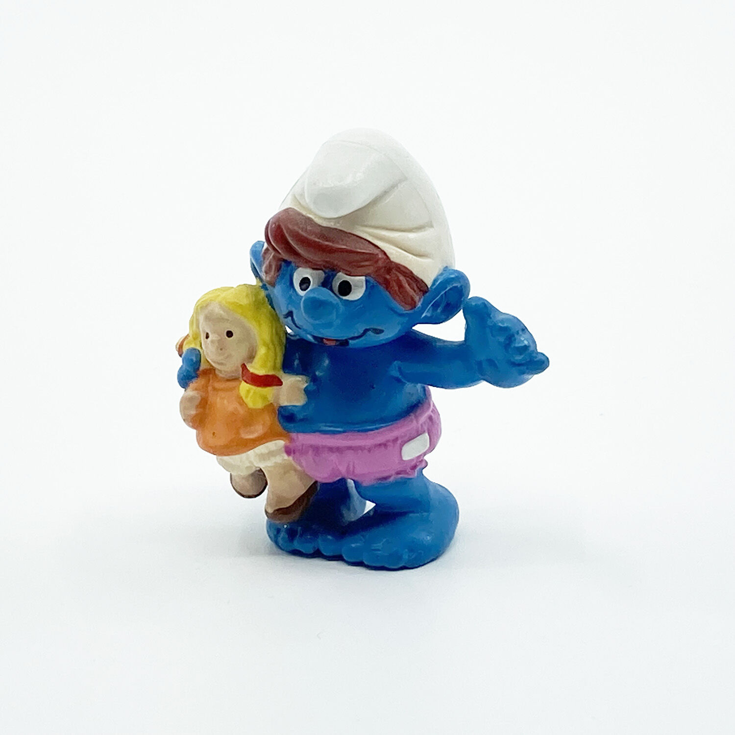 a1-036 Schlumpfkind mit Puppe PVC Figur