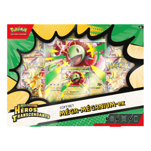 Pokémon JCC: Méga-Évolution - Héros Transcendants Coffret Méga-Méganium-ex - FR Pokémon JCC: Méga-Évolution - Héros Transcendants Coffret Méga-Méganium-ex - FR