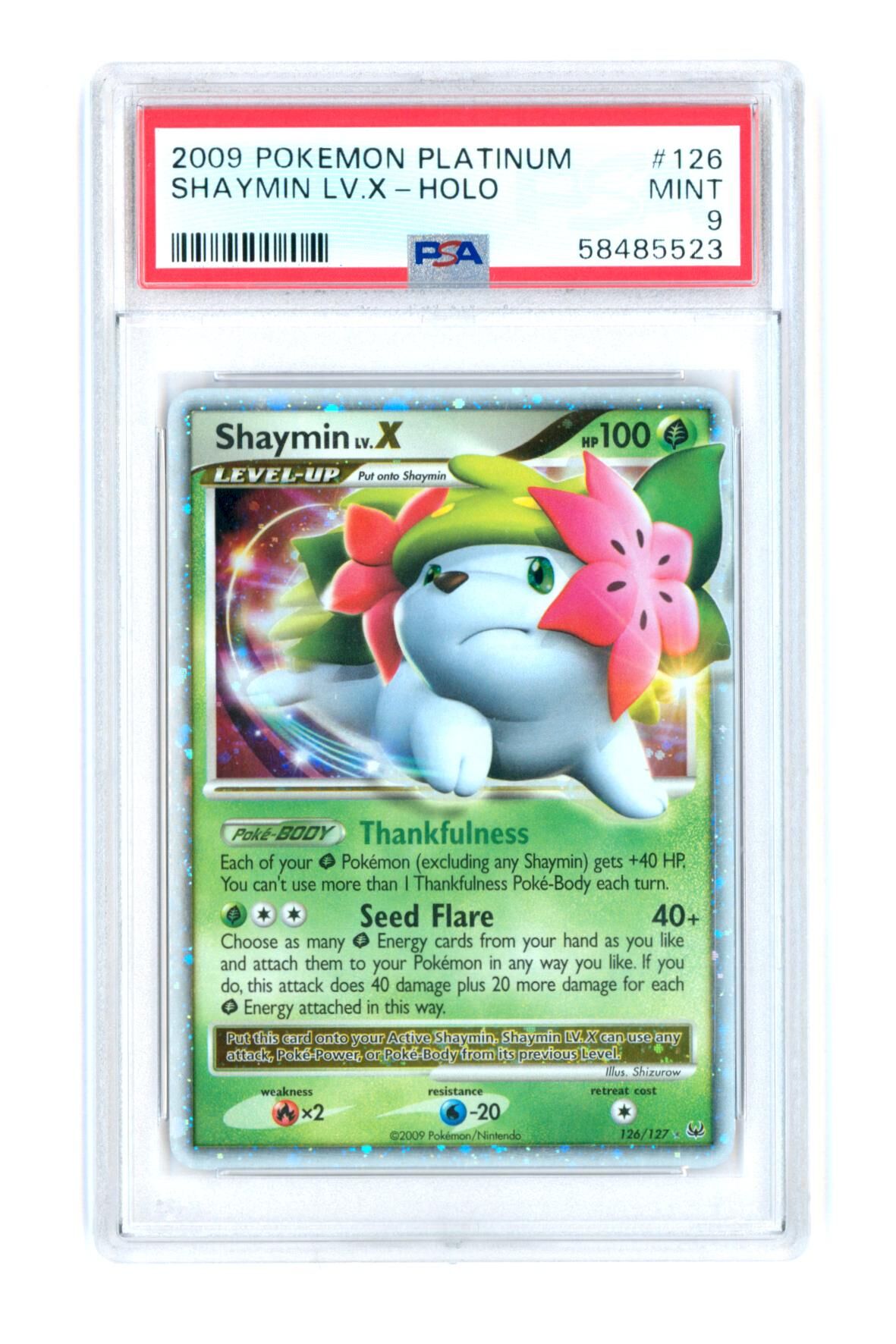 Shaymin LV.X 126/127 - Holo - Platinum - 2009 - PSA 9 MINT - Pokémon