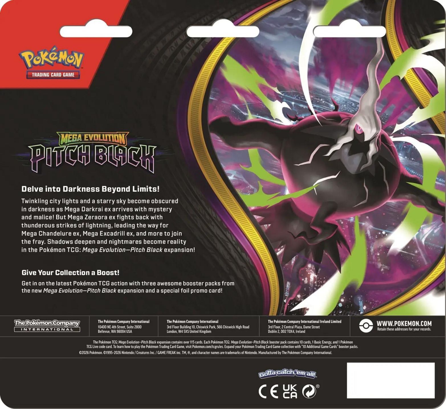 Pokémon TCG: Mega Evolution (ME05) - Pitch Black Binacle 3-Pack Blisters - EN