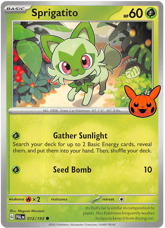 Sprigatito - PAL 12 - Trick or Trade 2024 Stamp - EN