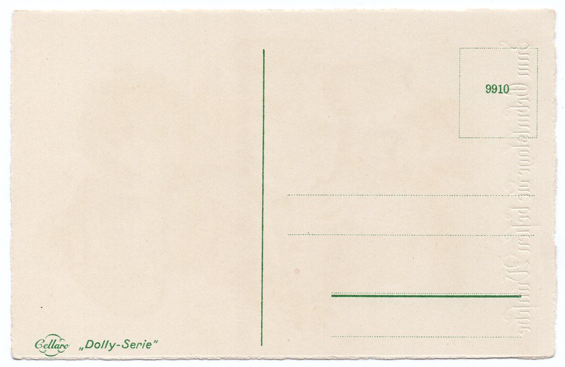Dolly Postkarte Mädchen mit Schotte