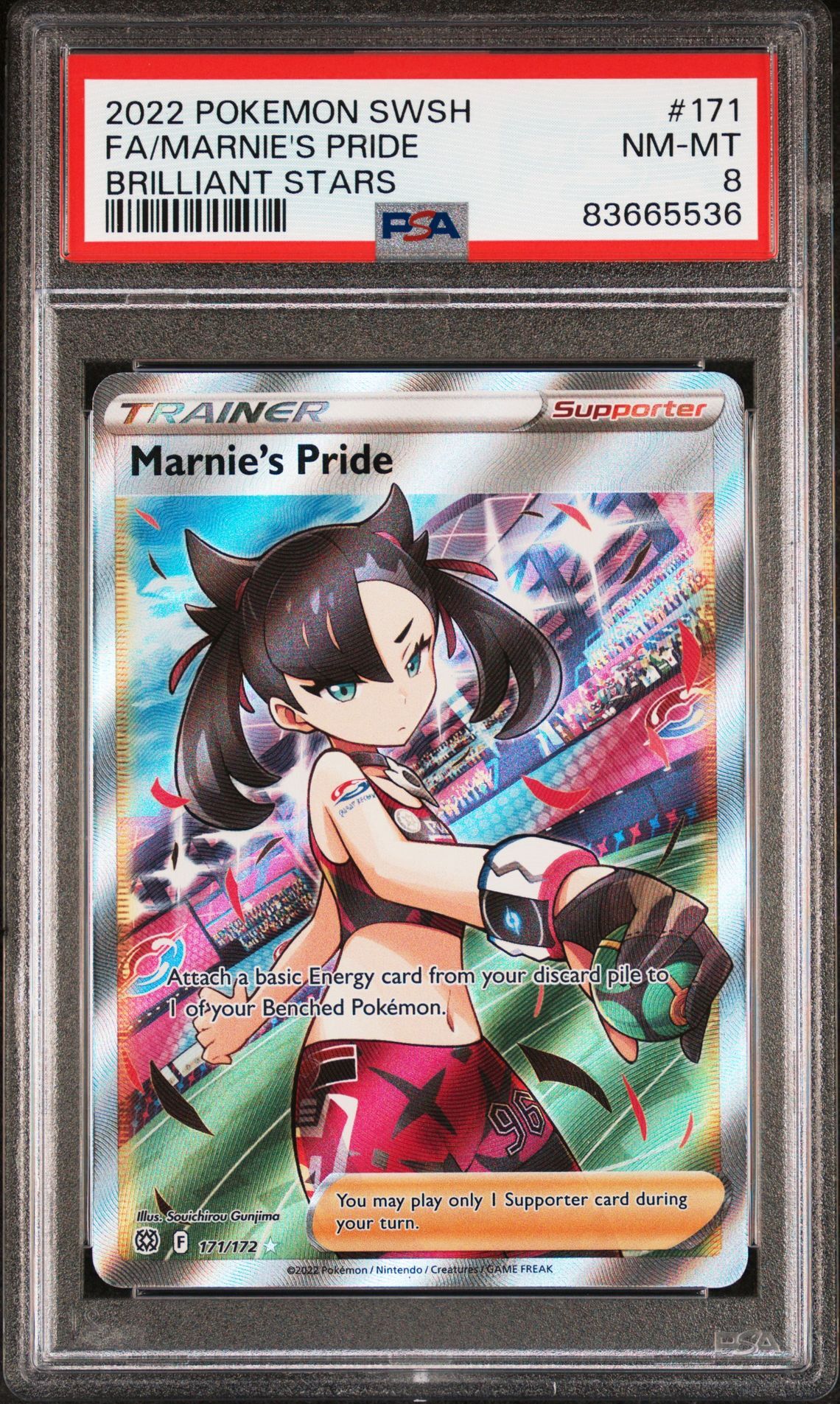 2022 POKEMON SWORD & SHIELD BRILLIANT STARS 171 FULL ART/MARNIE'S PRIDE - PSA 8 NM-MT 2022 POKEMON SWORD & SHIELD BRILLIANT STARS 171 FULL ART/MARNIE'S PRIDE - PSA 8 NM-MT