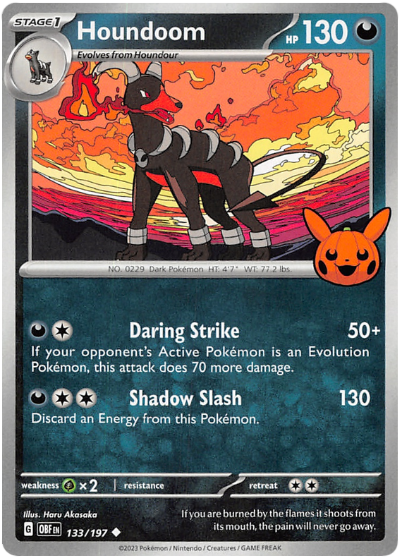 Houndoom - OBF 133 - Trick or Trade 2024 Stamp - EN Houndoom - OBF 133 - Trick or Trade 2024 Stamp - EN