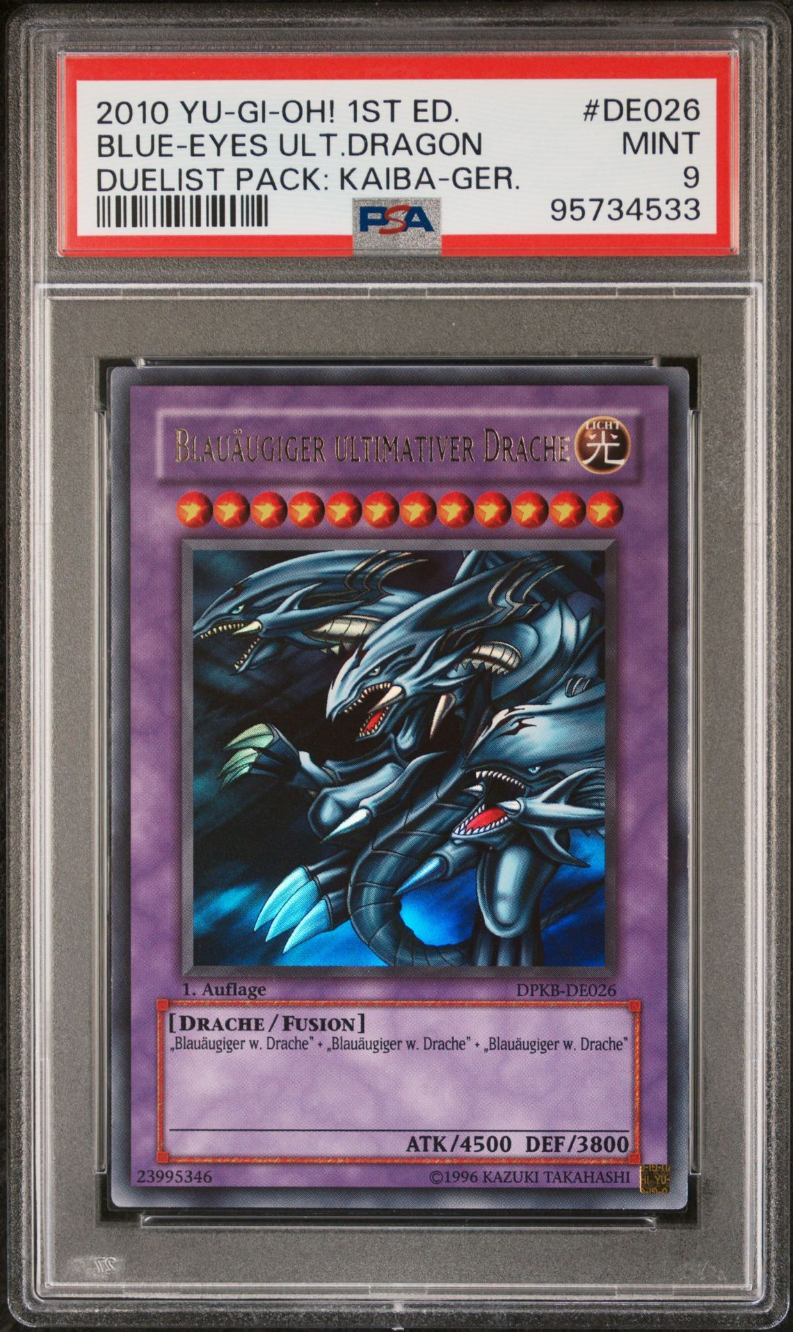 2010 YU-GI-OH! DUELIST PACK: KAIBA DE026 BLUE-EYES ULTIMATE DRAGON 1ST EDITION-GERMAN - PSA 9 MINT - Yu-Gi-Oh! 2010 YU-GI-OH! DUELIST PACK: KAIBA DE026 BLUE-EYES ULTIMATE DRAGON 1ST EDITION-GERMAN - PSA 9 MINT - Yu-Gi-Oh!