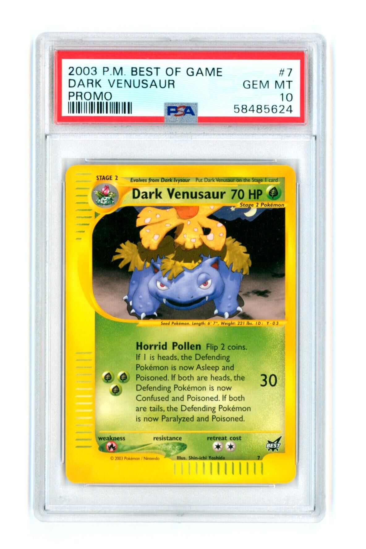 Dark Venusaur #7 - Promo - Best of game - PSA 10 GEM MT - Pokémon