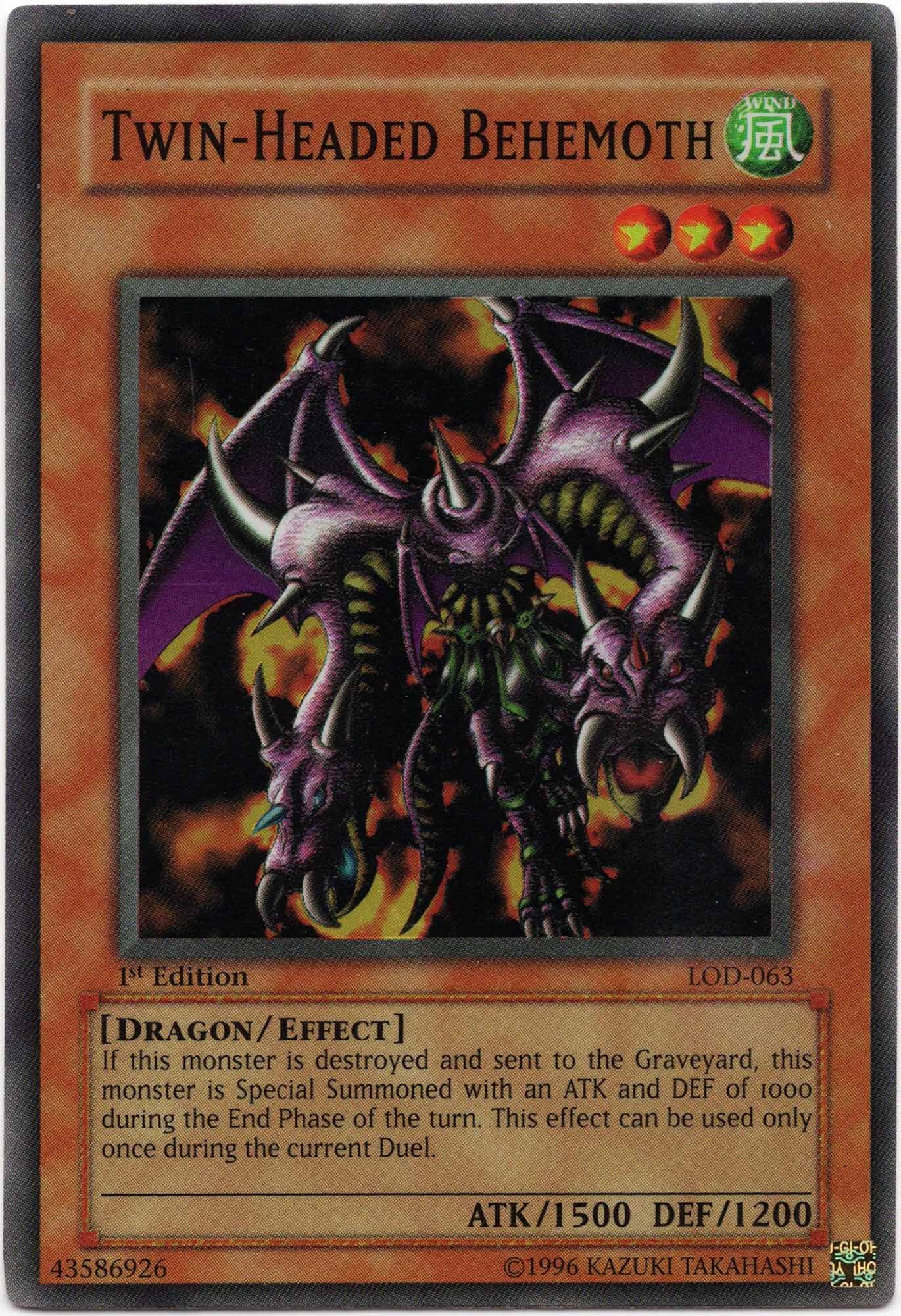 twin-headed-behemoth-lod-063-super-rare-1st-edition-moderately-played Twin-Headed Behemoth - LOD-063 - Super Rare - 1st Edition (Moderately Played)