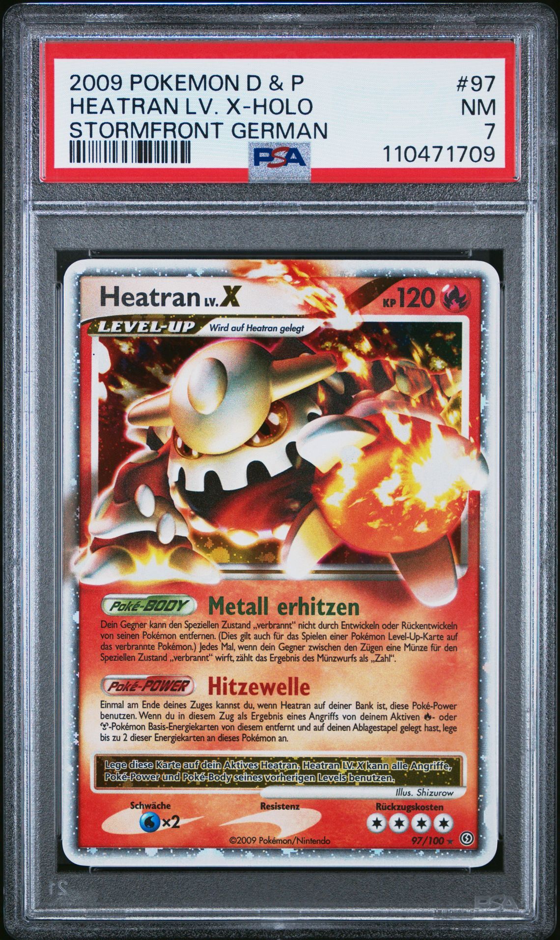 2009 POKEMON GERMAN DIAMOND & PEARL STORMFRONT 97 HEATRAN LV. X-HOLO - PSA 7 NM - Pokémon 2009 POKEMON GERMAN DIAMOND & PEARL STORMFRONT 97 HEATRAN LV. X-HOLO - PSA 7 NM - Pokémon