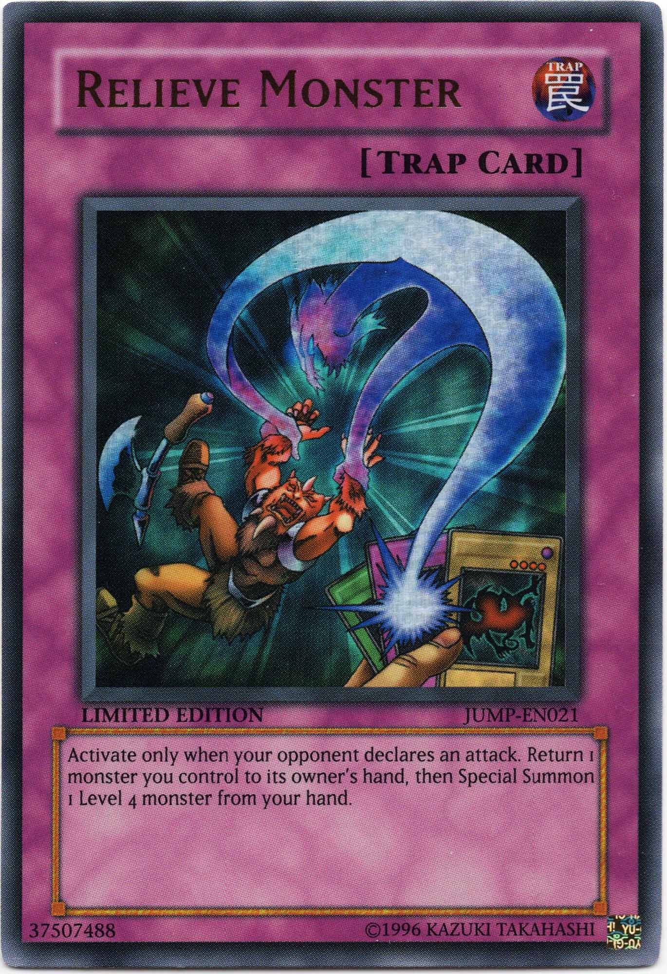 relieve-monster-jump-en021-ultra-rare-moderately-played-2 Relieve Monster - JUMP-EN021 - Ultra Rare - Limited Edition (Moderately Played)