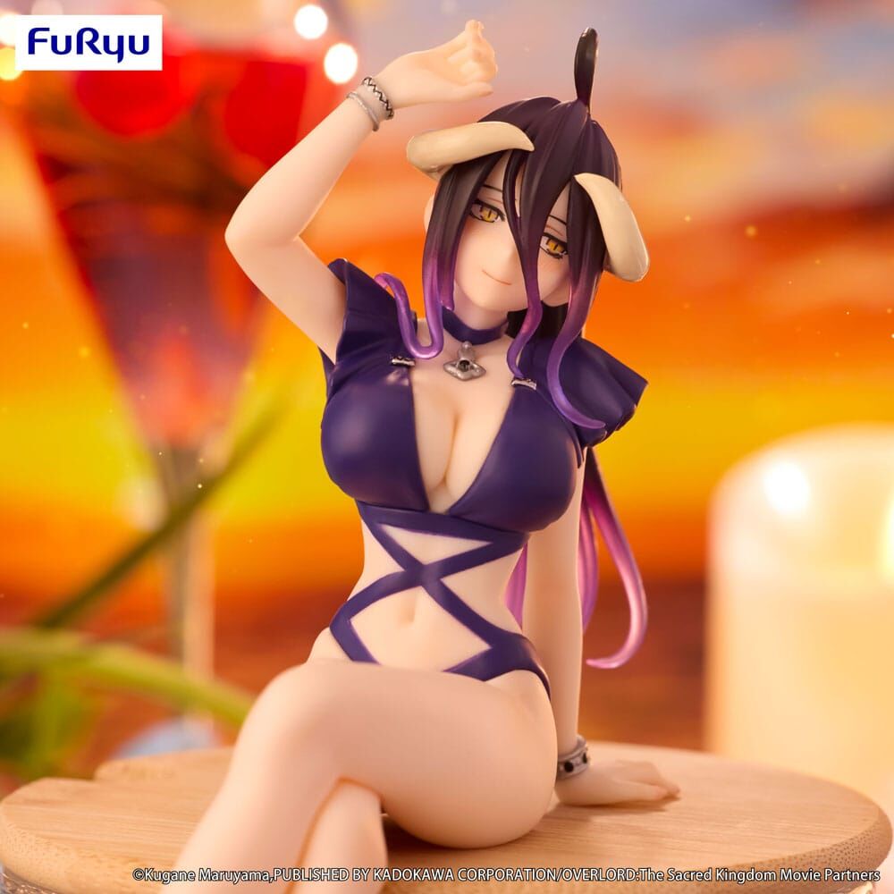 Overlord Noodle Stopper PVC Statue Albedo Swimsuit Dark Purple Color Ver. - 16 cm
