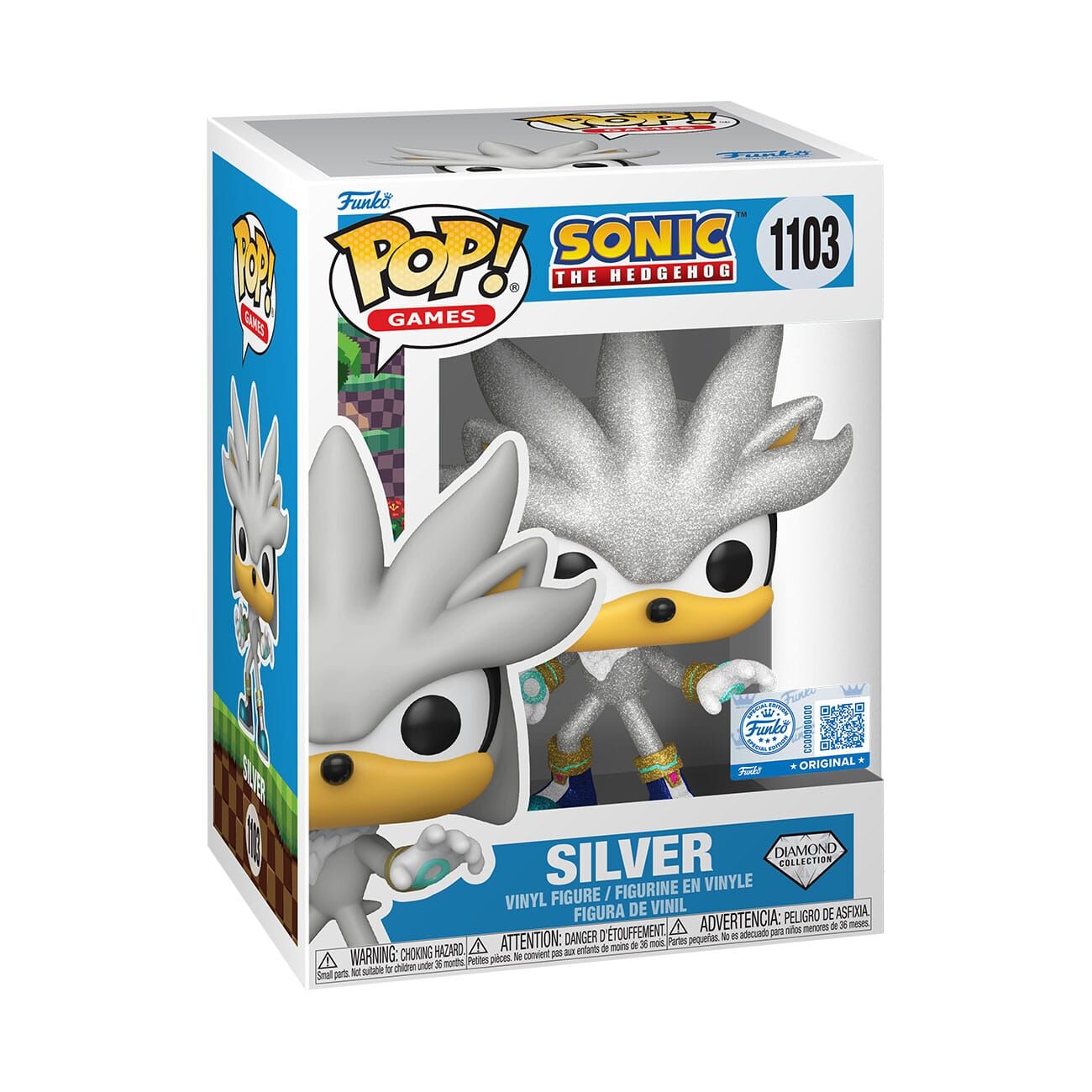 Sonic The Hedgehog POP! #1103 Games Vinyl Figur Silver The Hedgehog 9cm