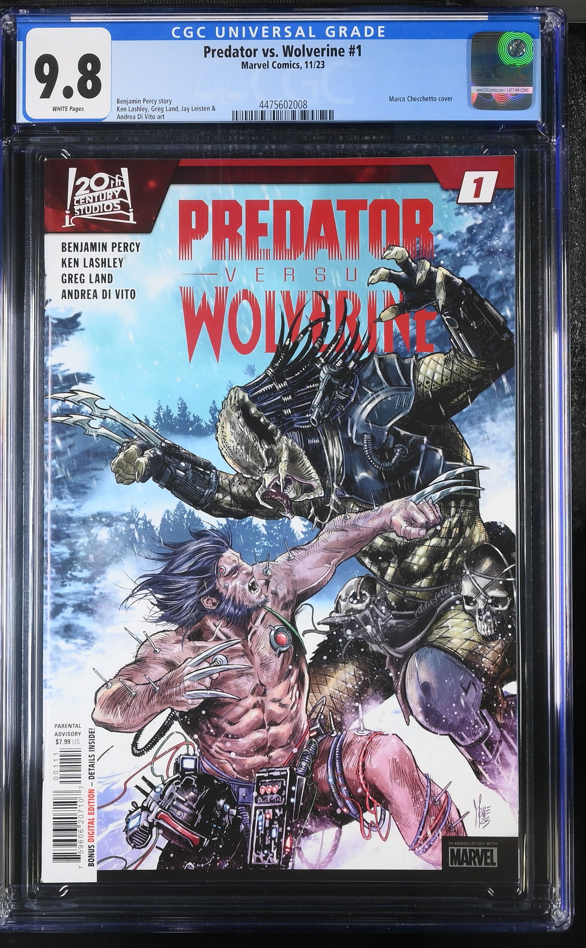 Predator vs. Wolverine #1 CGC 9.8 Predator vs. Wolverine #1 CGC 9.8