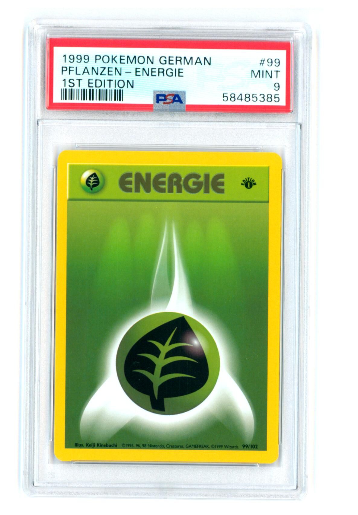 Pflanzen Energie 99/102 - Base Set - 1st Edition - PSA 9 MINT - Pokémon